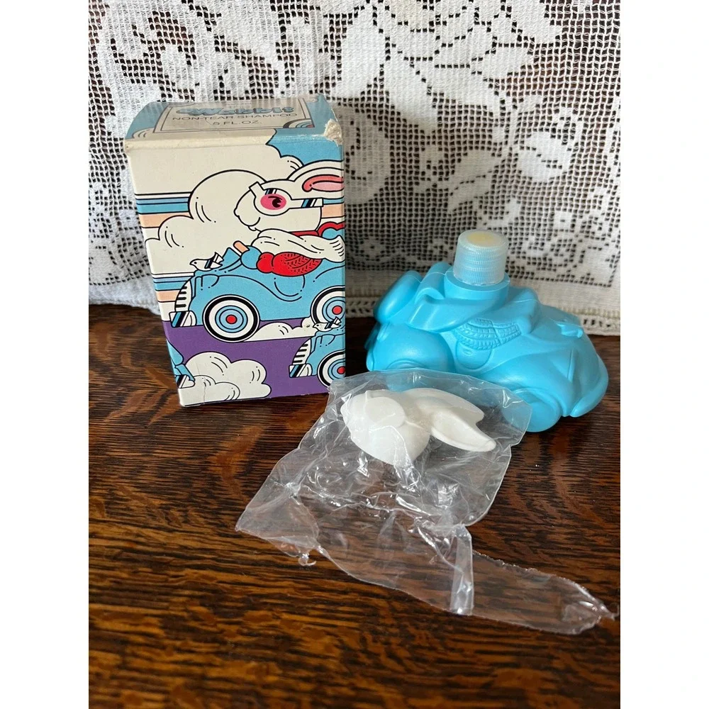 VTG NOS 1983 Avon The Wabbit Non-Tear Shampoo Blue Roadster Bottle with Decals